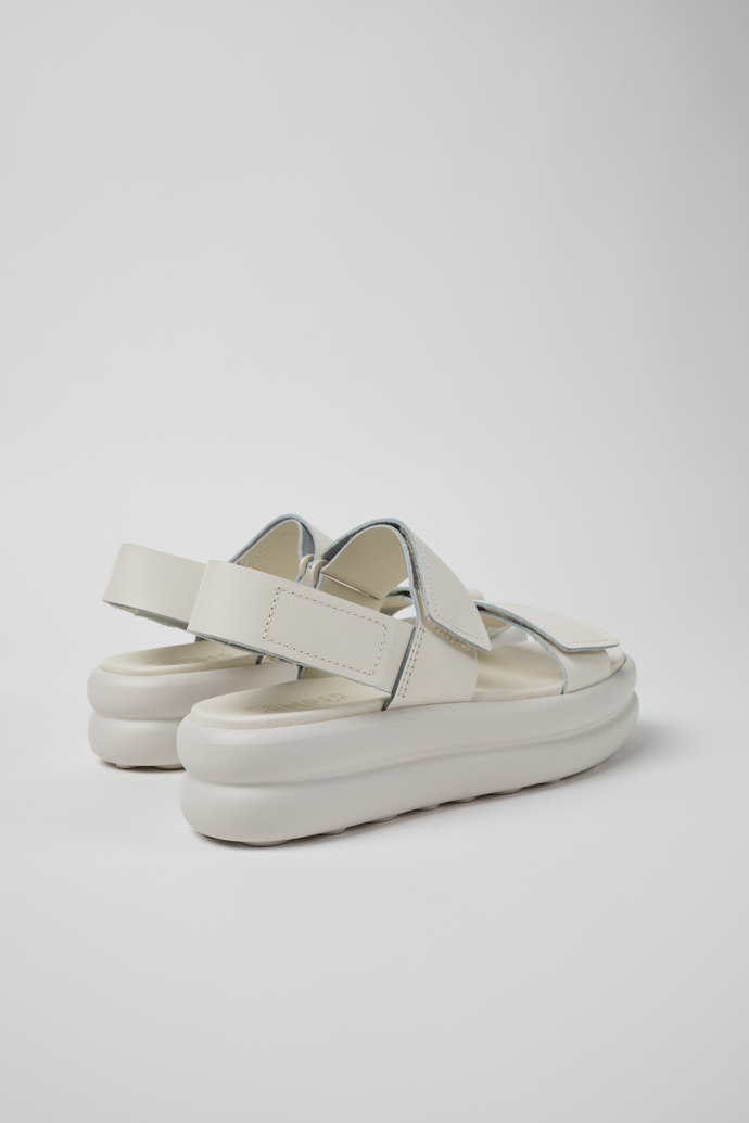 Back view of Pelotas Flota Up White Leather Sandals for Women.