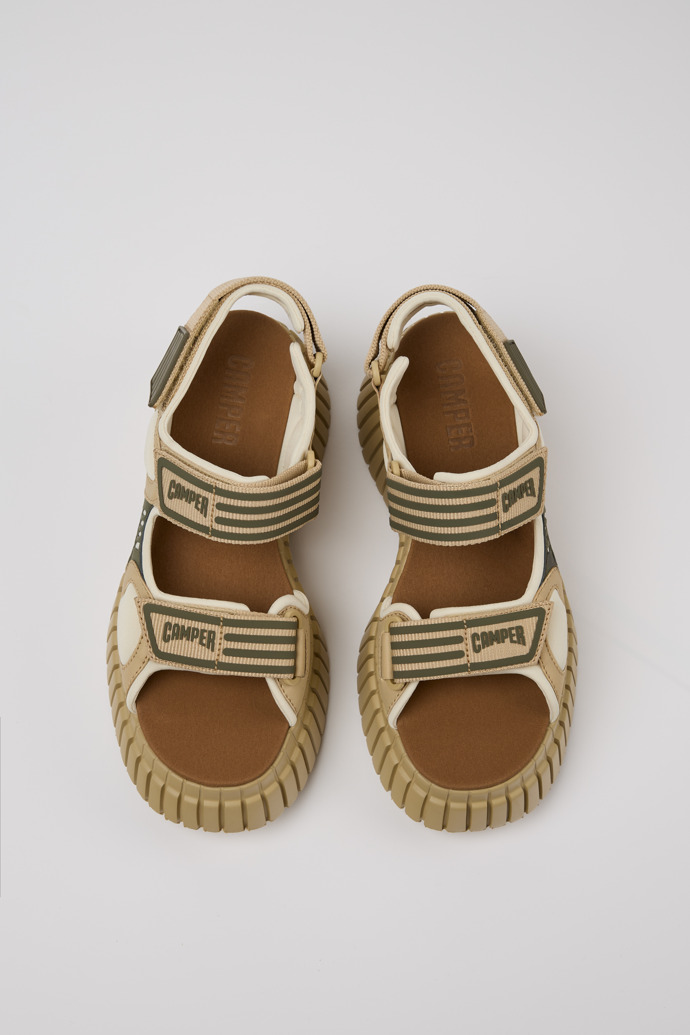 Pix BCN Multicolor Leather and Textile Sandals for Women.俯角