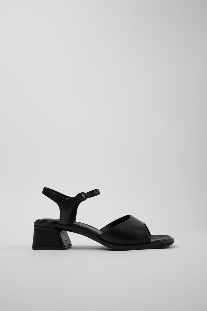 Side view of Kora Sandal Black Leather Sandals for Women.