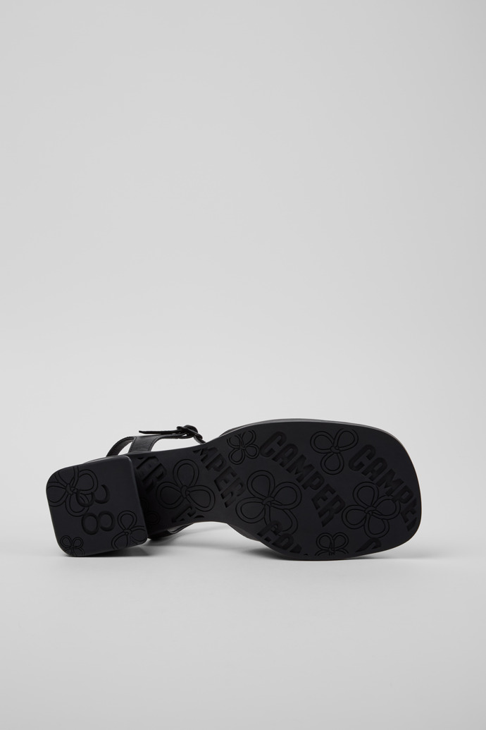 The soles of Kora Sandal Black Leather Sandals for Women.