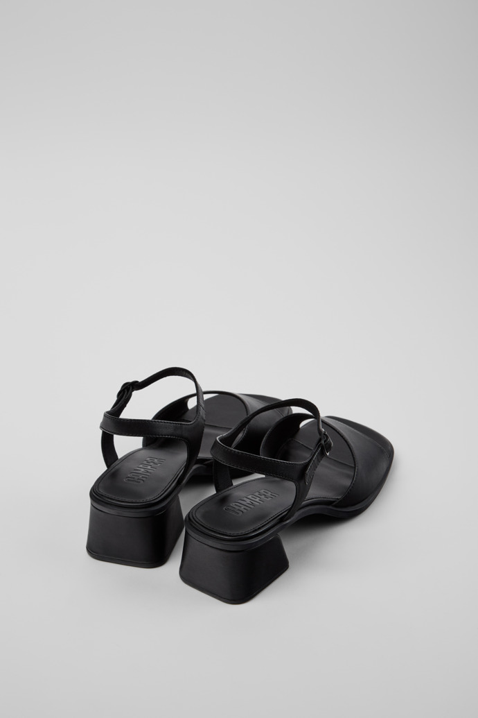 Back view of Kora Sandal Black Leather Sandals for Women.