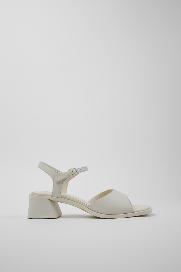 Side view of Kora Sandal White Leather Sandals for Women.