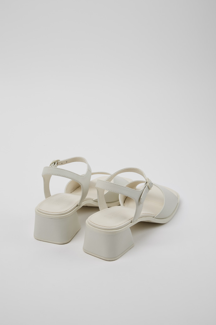 Back view of Kora Sandal White Leather Sandals for Women.