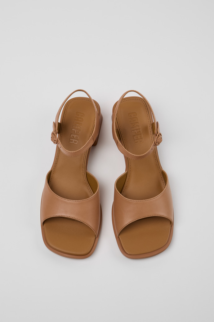 Overhead view of Kora Sandal Nude Leather Sandals for Women.