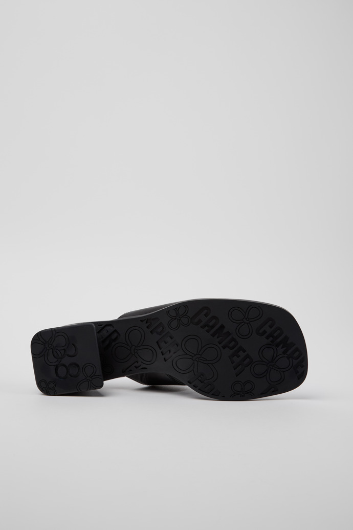 The soles of Kora Sandal Black Leather Sandals for Women.