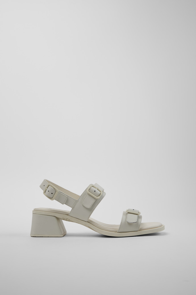 Side view of Kora Sandal White Leather Sandals for Women.