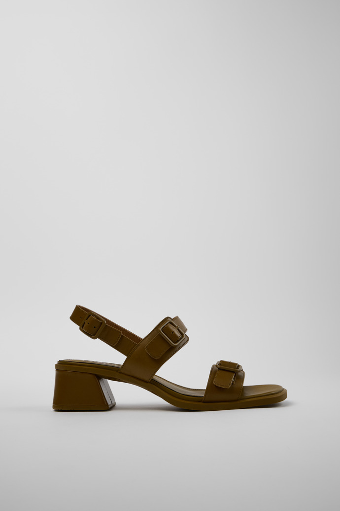 Side view of Kora Sandal Green Leather Sandals for Women.