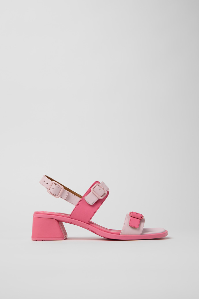 Twins Sandalias de piel rosa para mujer.