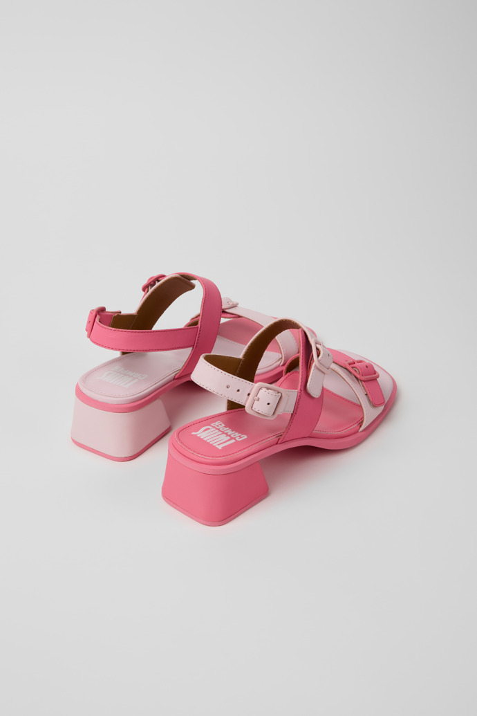 Twins Sandalias de piel rosa para mujer.
