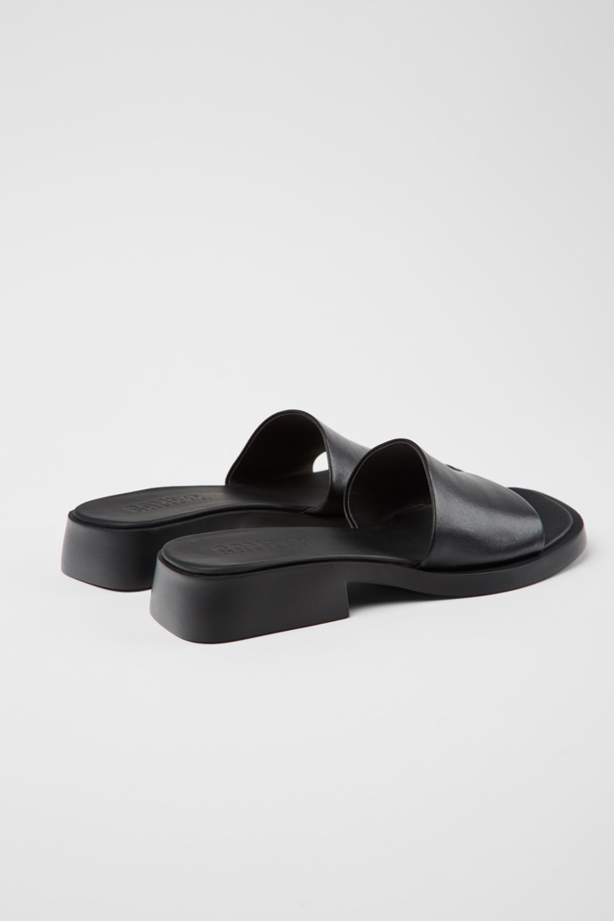 มุมมองด้านหลังของ Dana Black Leather Sandals for Women.