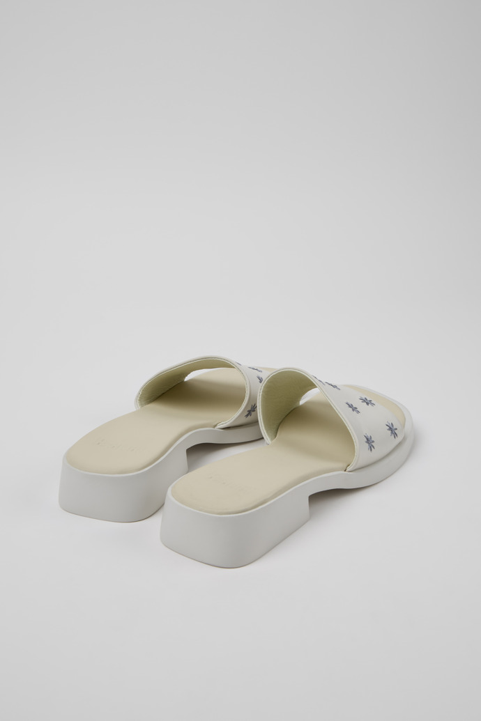 Back view of Dana White Leather Sandals for Women.