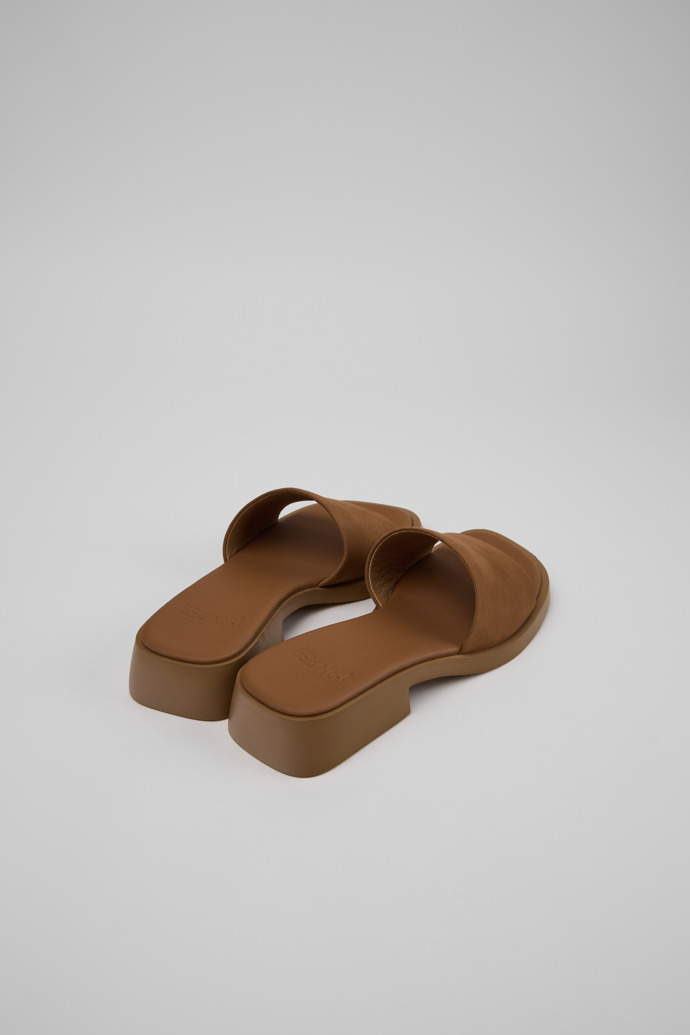 Back view of Dana Brown Nubuck Leather Sandals for Women.