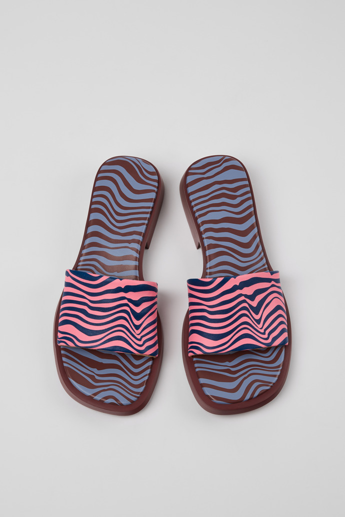 Dana Sandalias de piel azul para mujer.