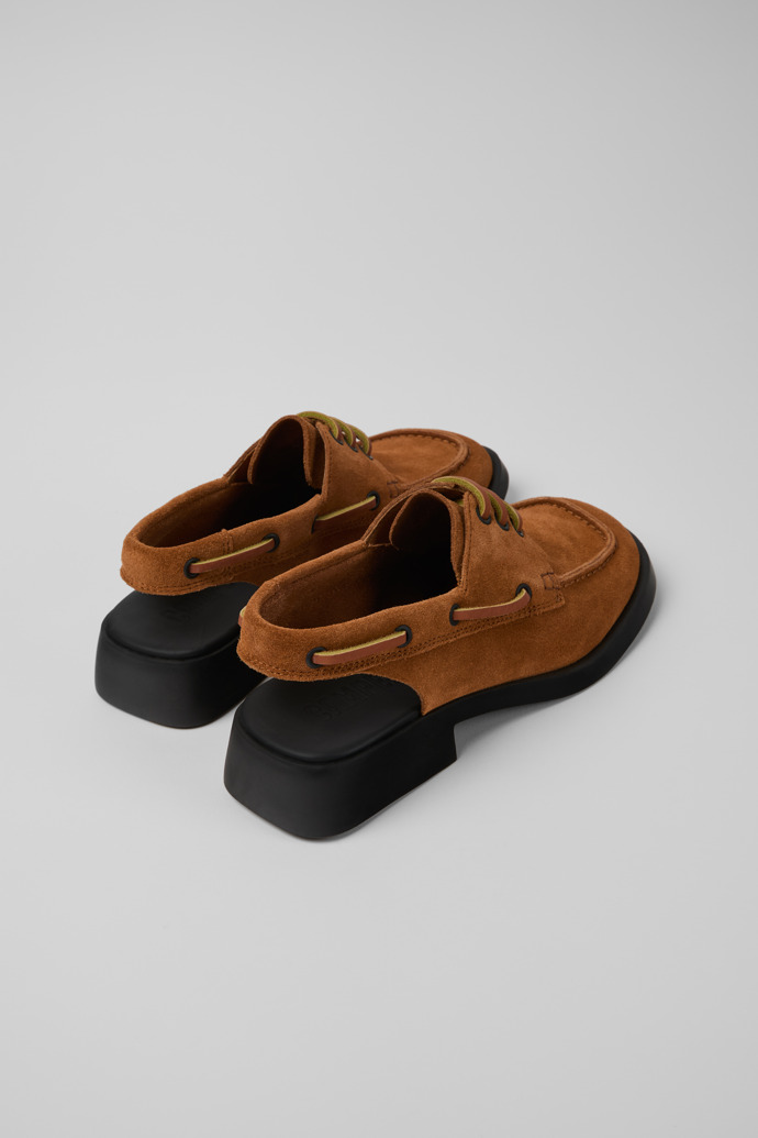 Back view of Dana Brown Nubuck Mocasin Shoes for Women.