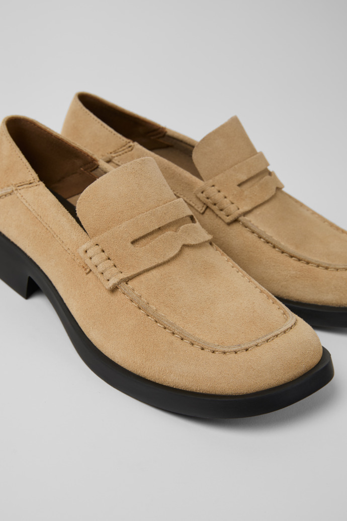 Close-up view of Dana Beige Nubuck Moccasin/Ballerina for Women.