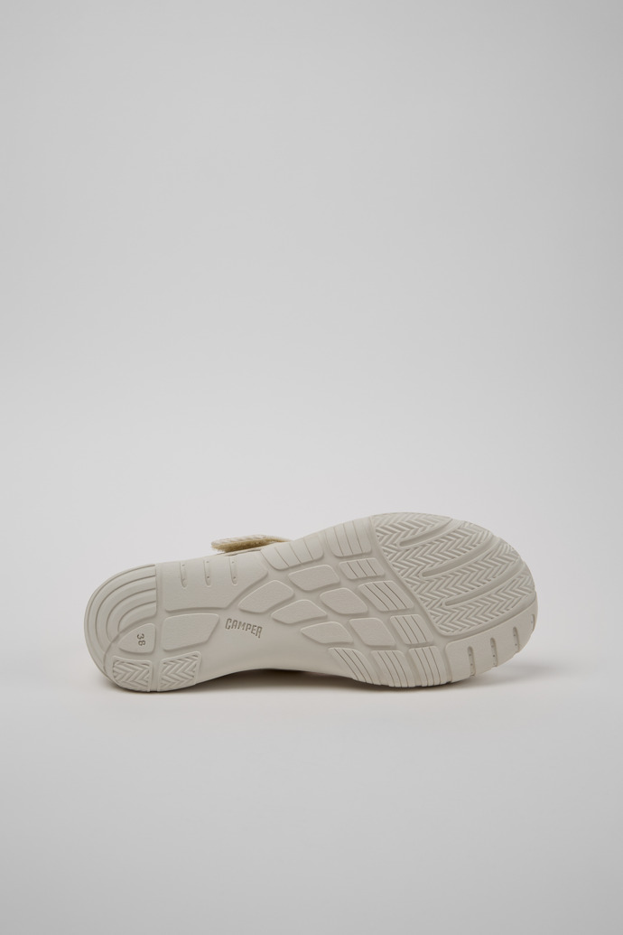 The soles of Path White Leather Women's Sneakers.