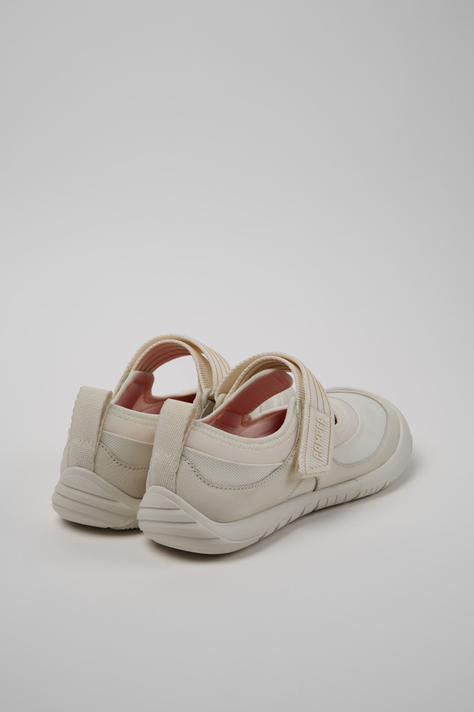 Back view of Path White Leather Women's Sneakers.