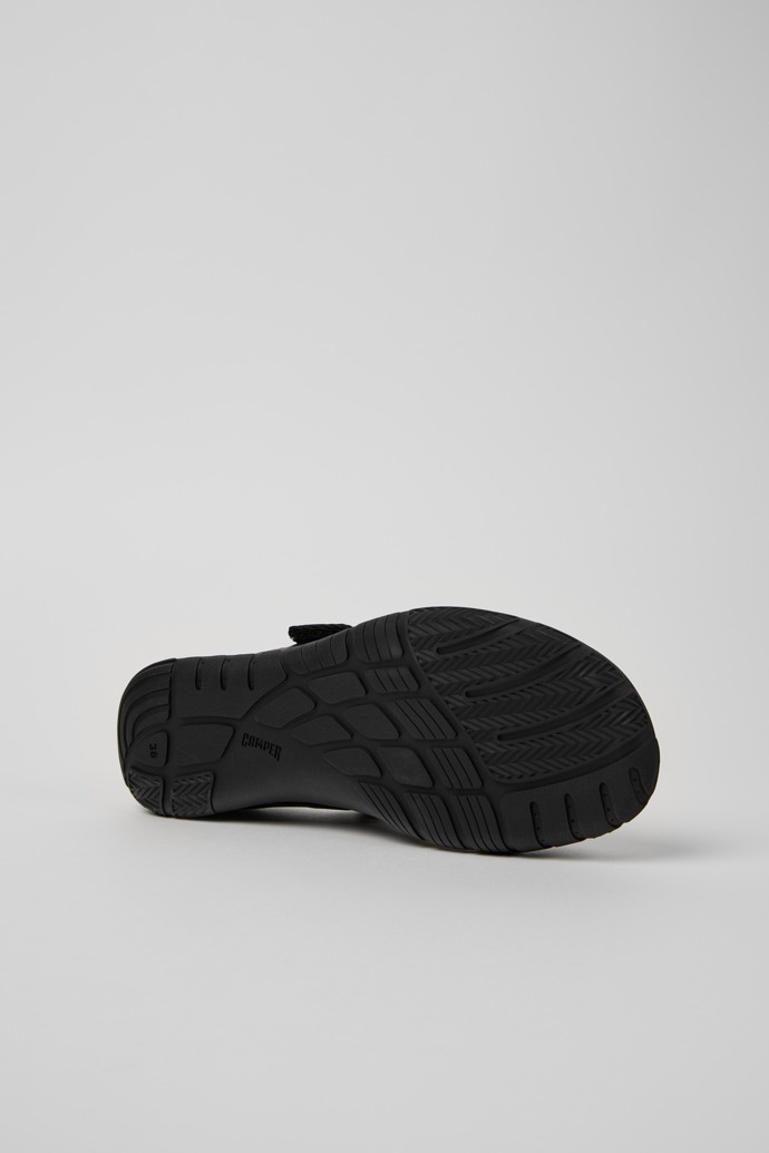 The soles of Path Black Leather Sneakers for Women.