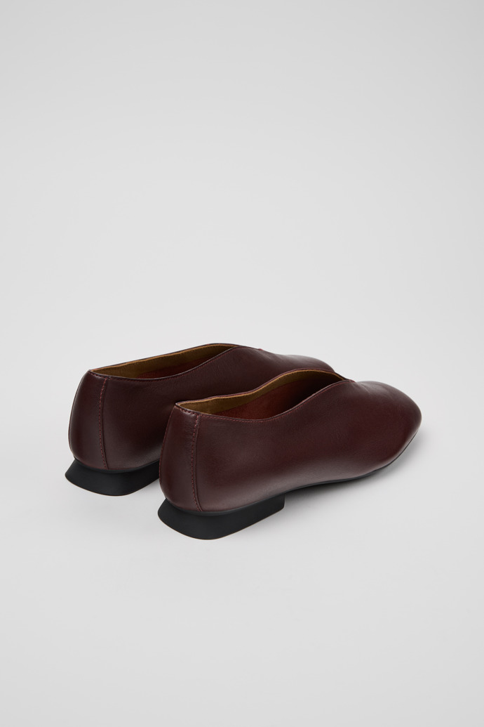 Back view of Casi Myra Burgundy Leather Shoes for Women.