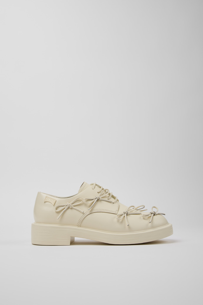 Dean White Leather Women's Shoe.側面