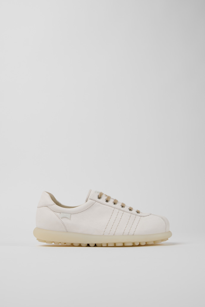 Side view of Pelotas White Leather Shoe for Women.