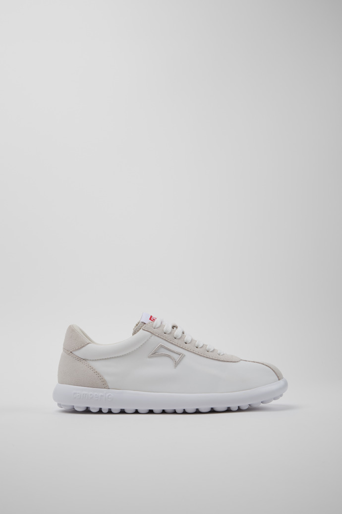 Side view of Pelotas XLite White Recycled PET and Nubuck Sneakers for Women.