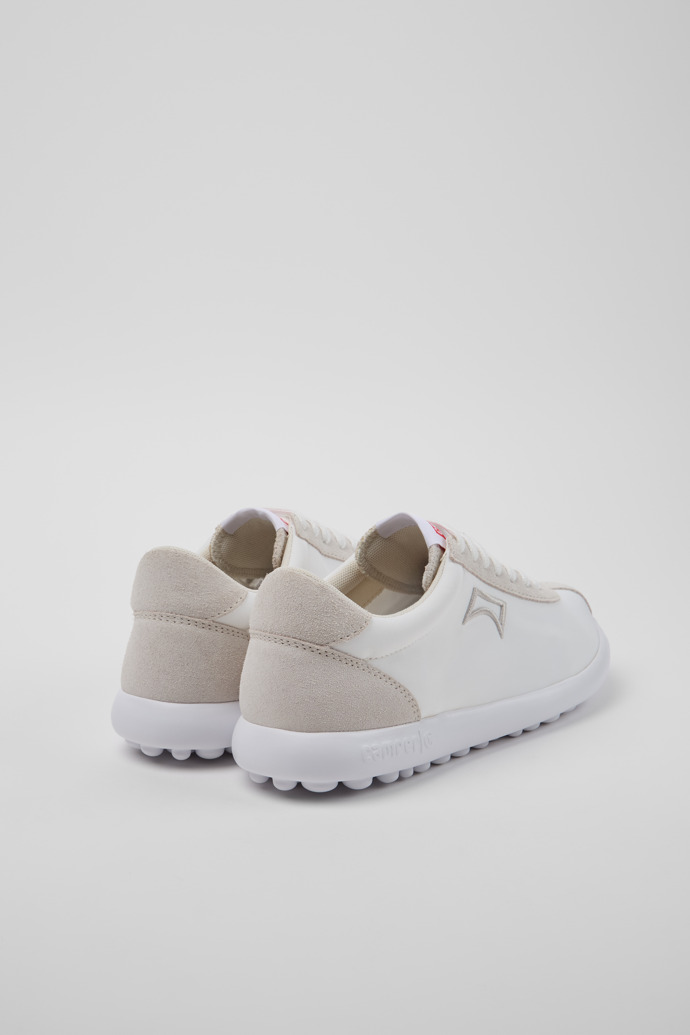 Back view of Pelotas XLite White Recycled PET and Nubuck Sneakers for Women.