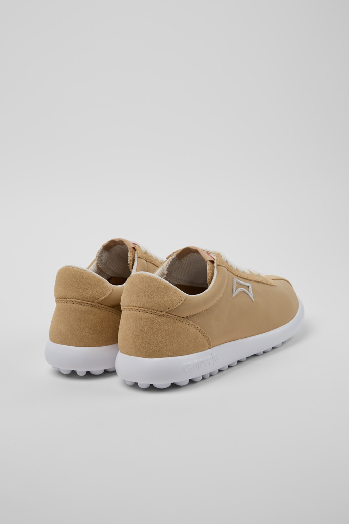 Back view of Pelotas XLite Beige Recycled PET and Nubuck Women's Sneakers.