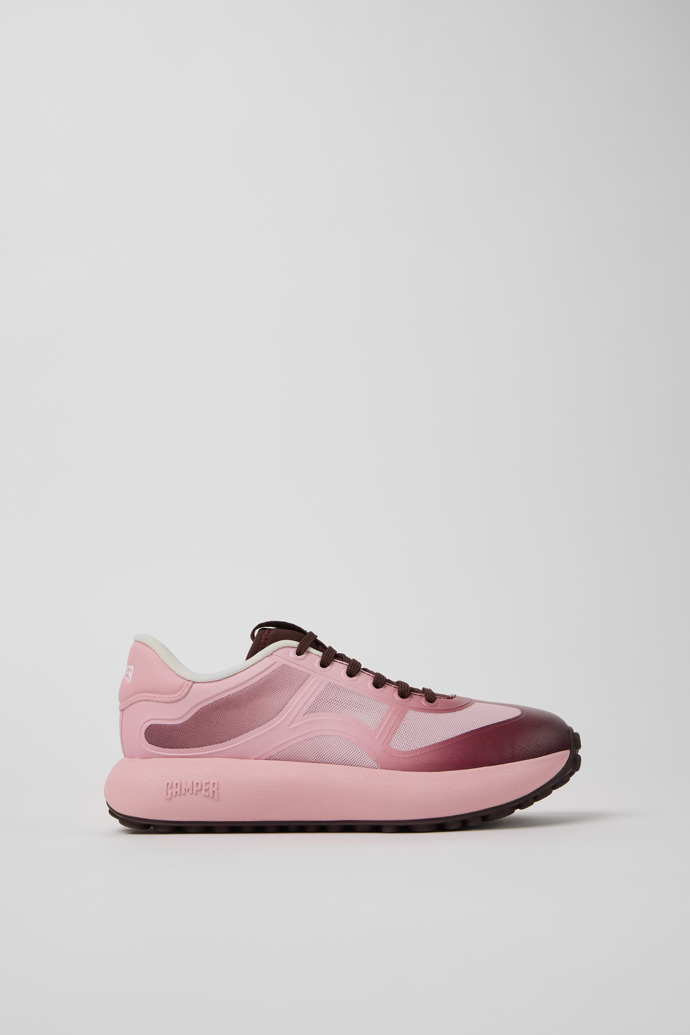 Side view of Twins Burgundy Women's Sneakers with Simplified Stitch-Free Technology.