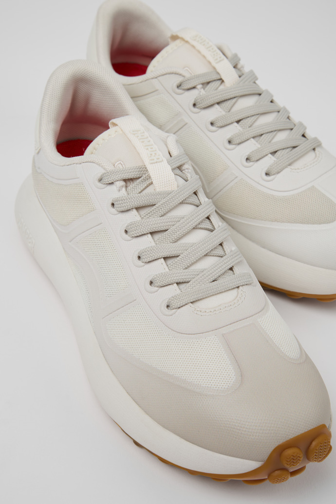 Close-up view of Twins Multicolor Recycled PET and TPU Film Sneakers for Women.