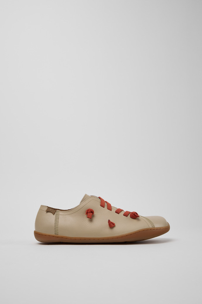 Side view of Twins Beige Nubuck Shoes for Women.