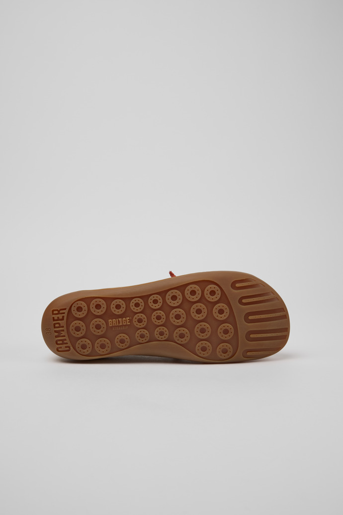 The soles of Twins Beige Nubuck Shoes for Women.