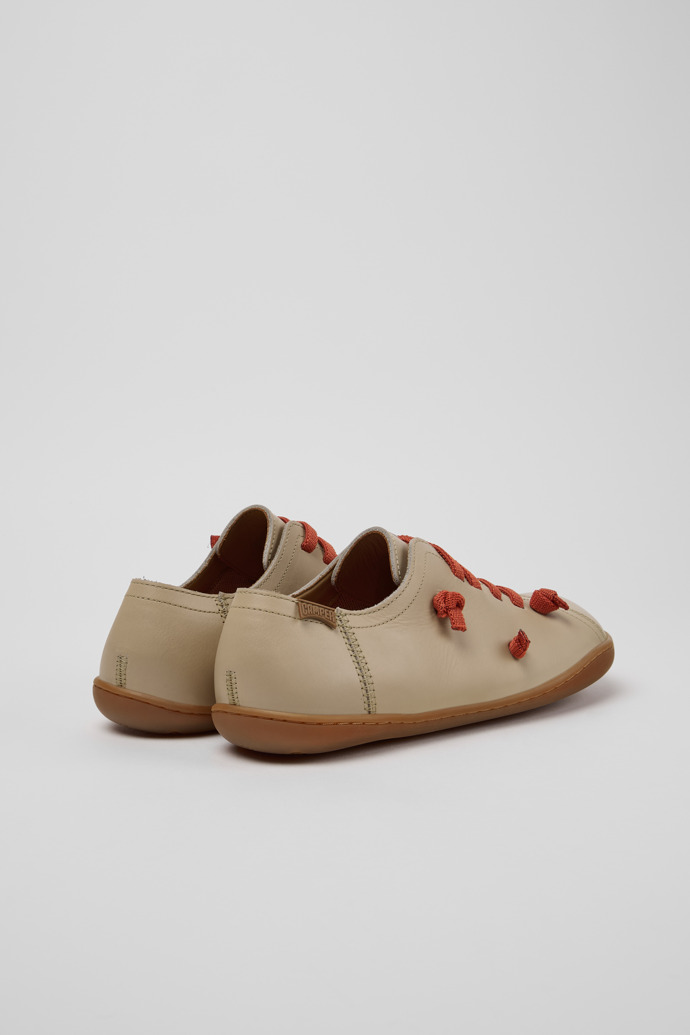 Back view of Twins Beige Nubuck Shoes for Women.