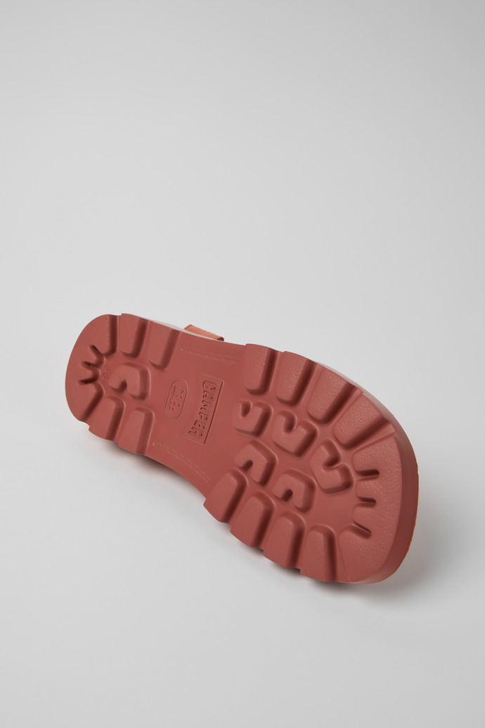 The soles of Brutus Sandal Red Nubuck Sandals for Women.