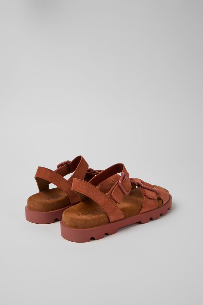 Back view of Brutus Sandal Red Nubuck Sandals for Women.