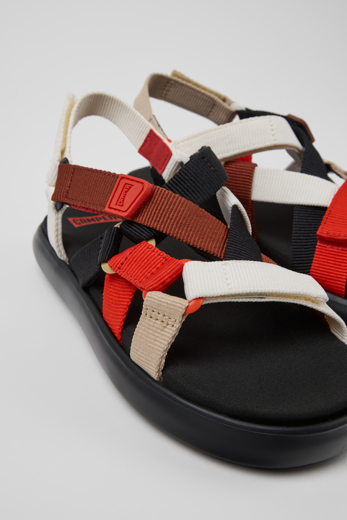 Close-up view of Twins Multicolor Recycled PET Sandals for Women.