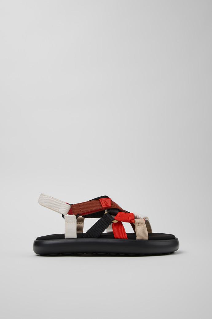 Side view of Twins Multicolor Recycled PET Sandals for Women.