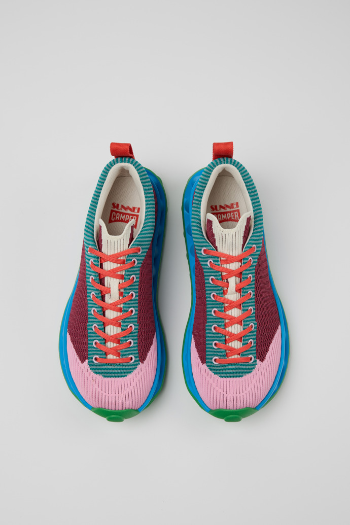 Overhead view of Camper x Sunnei Multicolor Textile Sneakers for Women.