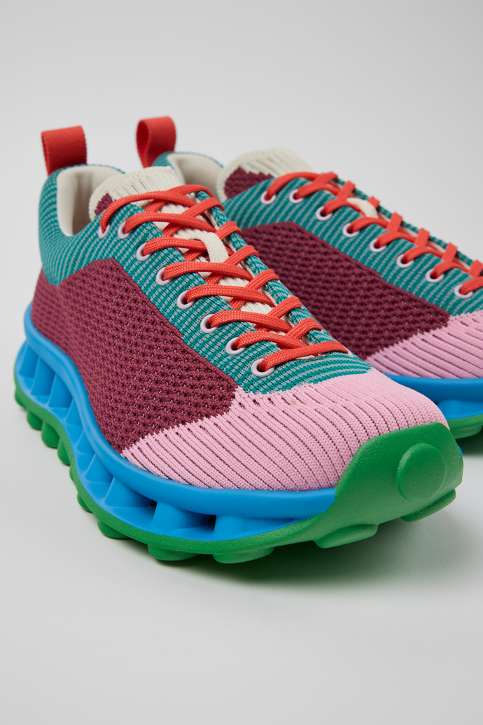 Close-up view of Camper x Sunnei Multicolor Textile Sneakers for Women.