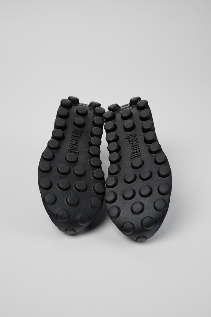 The soles of Camper x SUNNEI - PELOTISSIMA Blue and Black Textile Women's Sneakers.