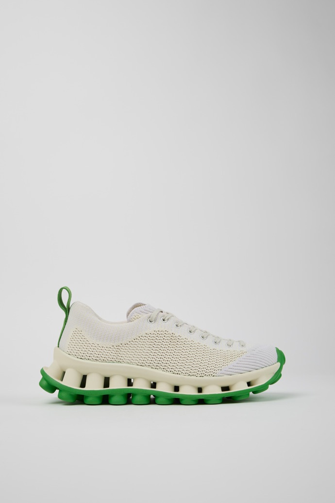 Camper x SUNNEI - PELOTISSIMA Wit-groene textiel sneaker voor dames.
