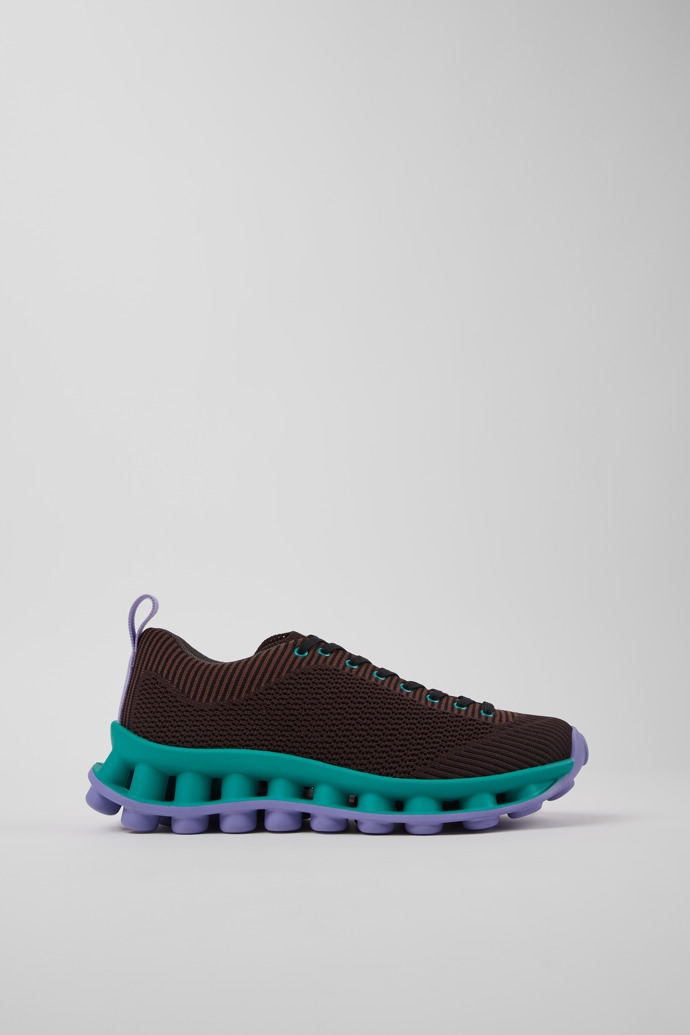 Side view of Camper x SUNNEI - PELOTISSIMA Brown, Blue and Purple Textile Sneakers for Women.