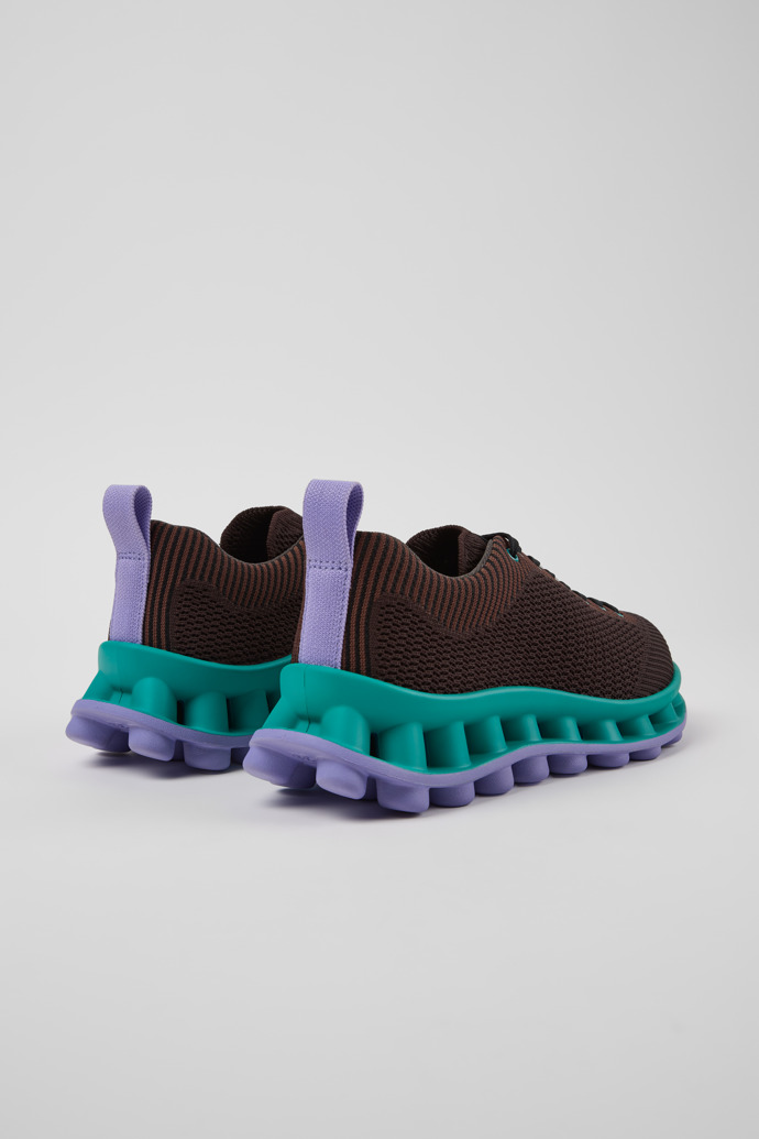 Back view of Camper x SUNNEI - PELOTISSIMA Brown, Blue and Purple Textile Sneakers for Women.