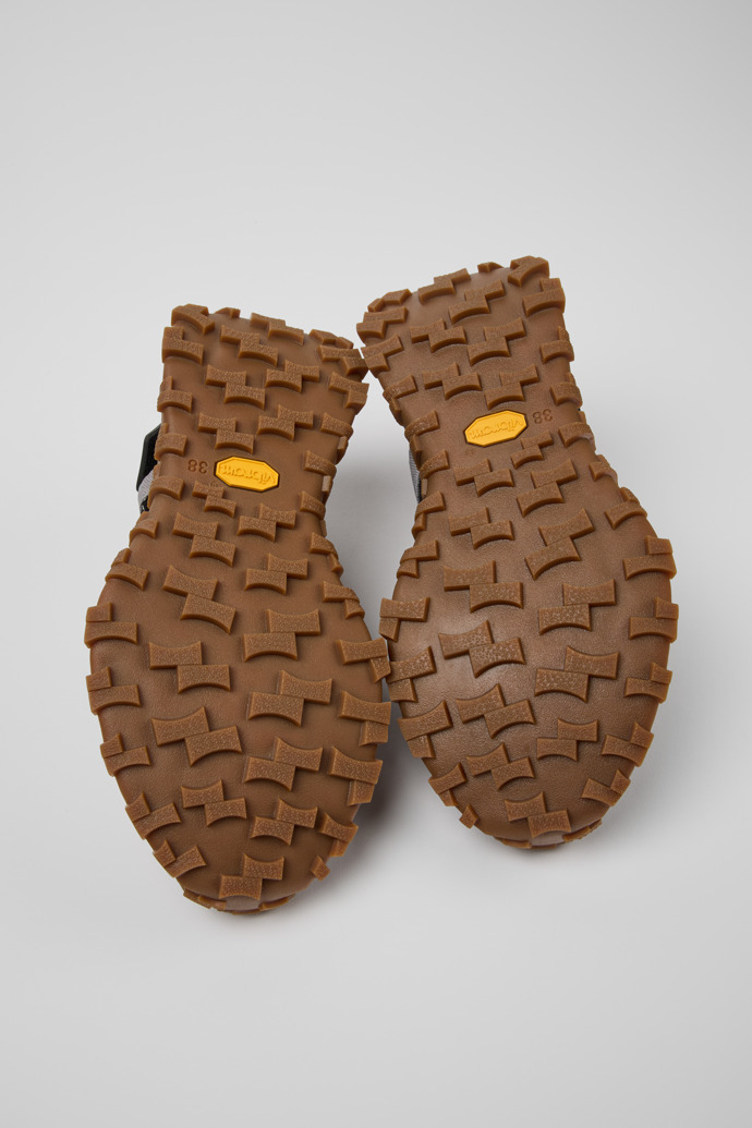 The soles of Drift Trail VIBRAM Gray Recycled PET and Nubuck Sneakers for Women.