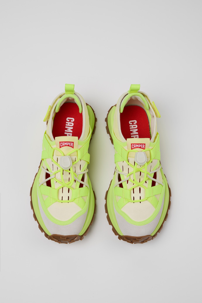 Overhead view of Drift Trail VIBRAM Multicolor Recycled PET and Nubuck Sneakers for Women.