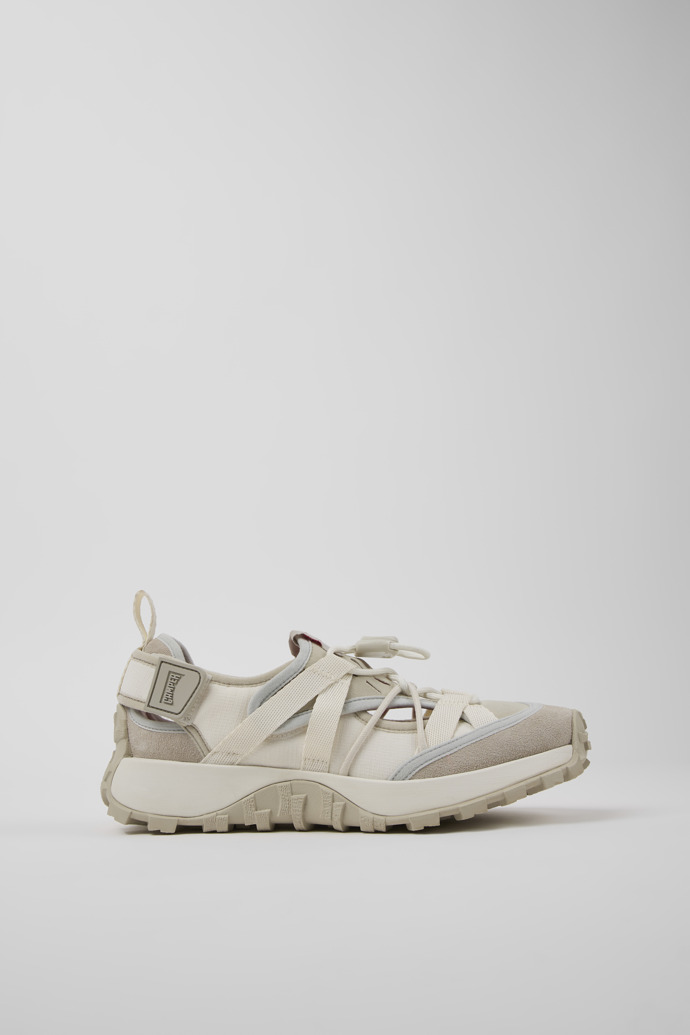 Side view of Drift Trail Beige Textile and Nubuck Sneakers for Women.