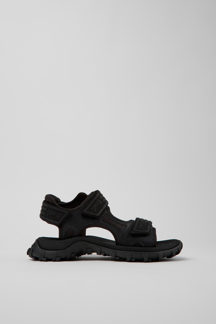 Side view of Drift Trail Sandal Black Leather Women's Sandals.