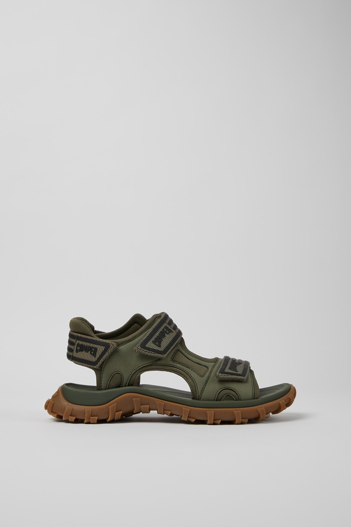 Side view of Drift Trail Sandal Green Leather Sandals for Women.