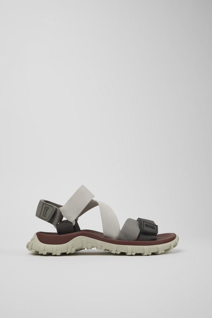Side view of Drift Trail Sandal Gray Textile Sandals for Women.