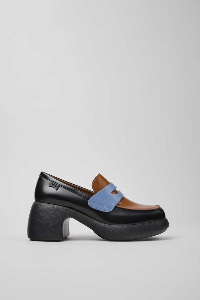 Side view of Twins Multicolor Leather Moccasins for Women.